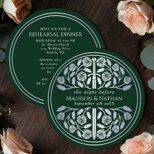 Invitation Répétition de mariage royal avec épée argentée ver