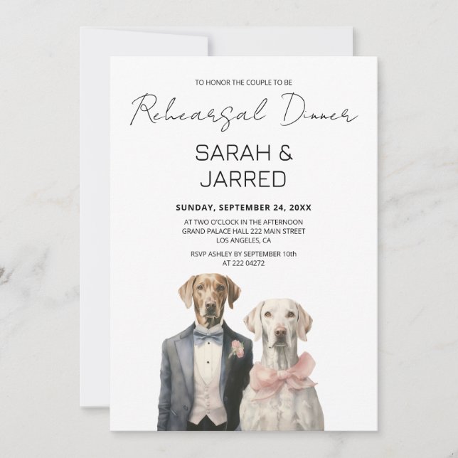 Invitation Répétition de mariées et de mariées de chiens (Devant)