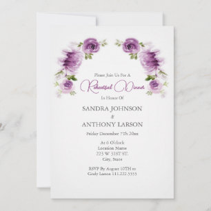 Invitation Répétition de Roses et Pivoines Fuchsia Aquarelle