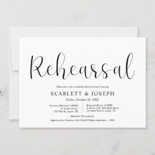 Invitation Répétition Décontractée, Mariage et dîner