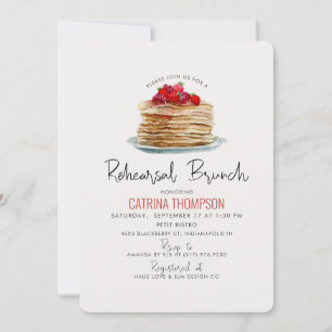 Invitation Répétition des crêpes d'aquarelle moderne Brunch i