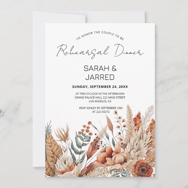 Invitation Répétition des fleurs de terre d'aquarelle (Devant)