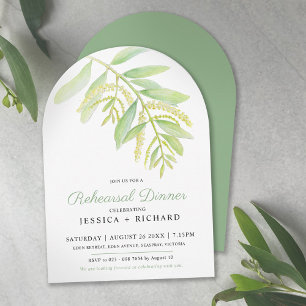 Invitation Répétition des mariages feuille de l'eau verte Euc