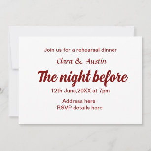 Invitation Répétition dîner la nuit avant simple minimum m