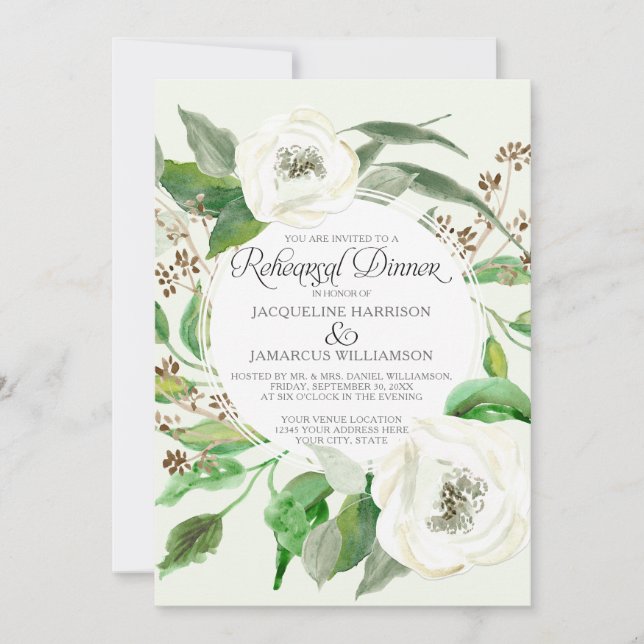 Invitation Répétition Dinnwe BOHO Eucalyptus Semence Feuille  (Devant)
