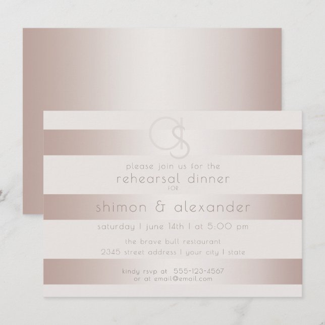Invitation Répétition du diner de mariage | Élégant Flush mod (Devant / Derrière)