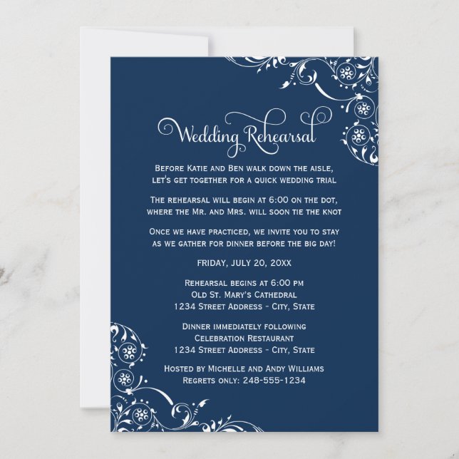 Invitation Répétition et dîner des Mariages de la Marine vint (Devant)