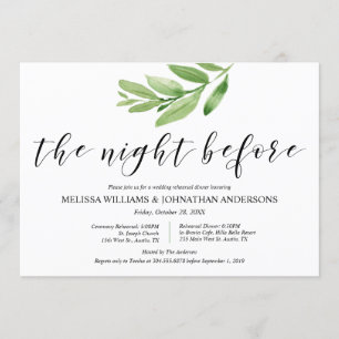 Invitation Répétition et dîner des Mariages rustiques
