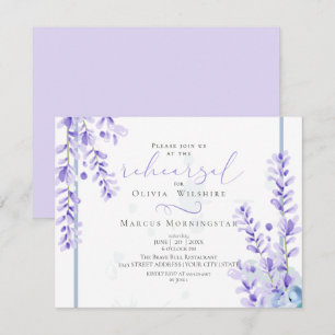 Invitation Répétition Lavande d'aquarelle -bleu-poussiéreux