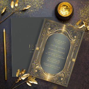 Invitation Répétition Mariage Art Déco Glam ID1033