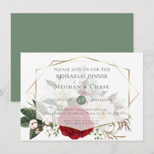 Invitation Répétition mariage   Burgundy Peony Floral Spray