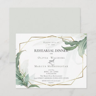 Invitation Répétition mariage   Feuilles tropicaux modernes e