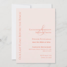 Invitation Répétition Mariage moderne - Blush