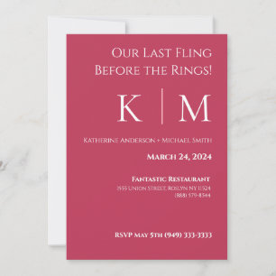 Invitation Répétition mariage-Viva Magenta et Blanc