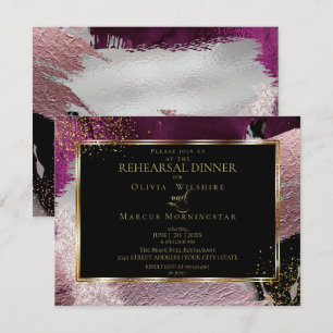 Invitation Répétition   Modernes Shiney Bold Cassis Strots
