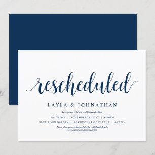 Invitation Replanifié, Mariage Modifier la date