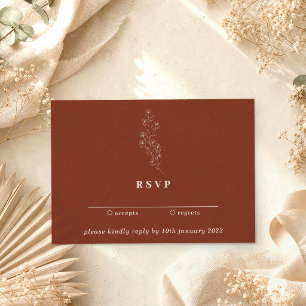 Invitation Répondre aimablement Tendance Florale Terracotta S