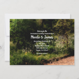 Invitation Réponse à la Mariage Florale de Sentier Rustique F