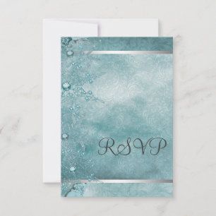 Invitation Réponse à une fête de Noël chrétienne bleu sarcell
