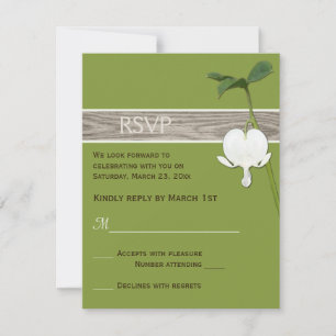 Invitation Réponse au mariage Brown Green Ivory Bleeding Hear