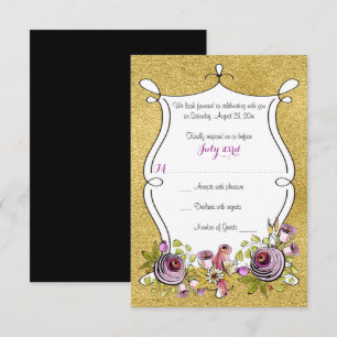 Invitation Réponse au mariage fantaisiste   Fausse feuille d'