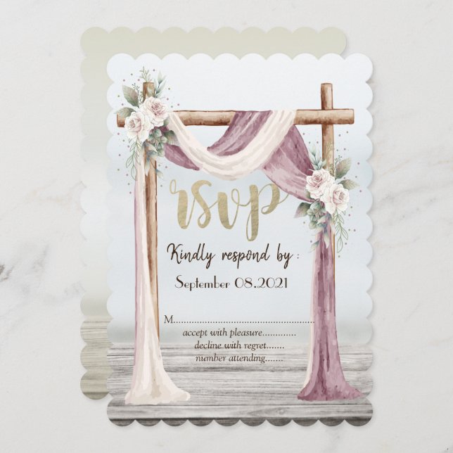 Invitation Réponse Beach Arbor (Devant / Derrière)