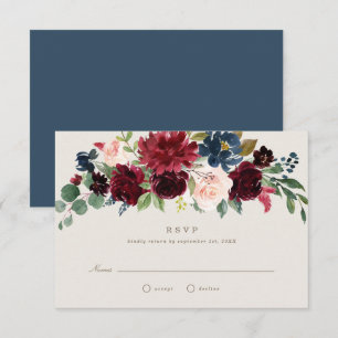 Invitation Réponse de mariage d'élégance automnale