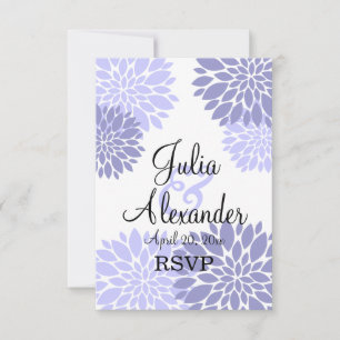 Invitation Réponse de mariage élégante avec éclat floral lava