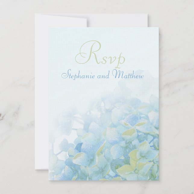 Invitation Réponse de mariage formel floral Hortensia (Devant)