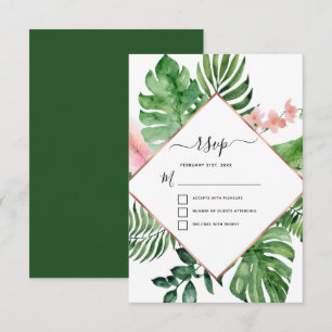 Invitation Réponse de mariage géométrique à l'aquarelle de pa