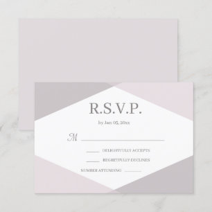 Invitation Réponse de mariage moderne géométrique rose blanc