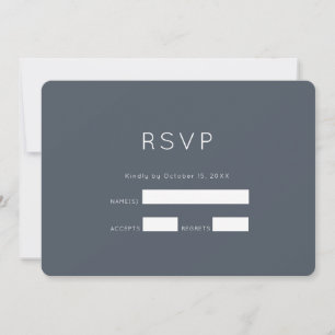 Invitation Réponse de mariage poussiéreuse bleue romantique