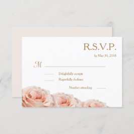 Invitation Réponse de mariage RSVP Roses Florales Blush Rose