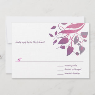 Invitation Réponse de mariage Wisteria Gris Framboise