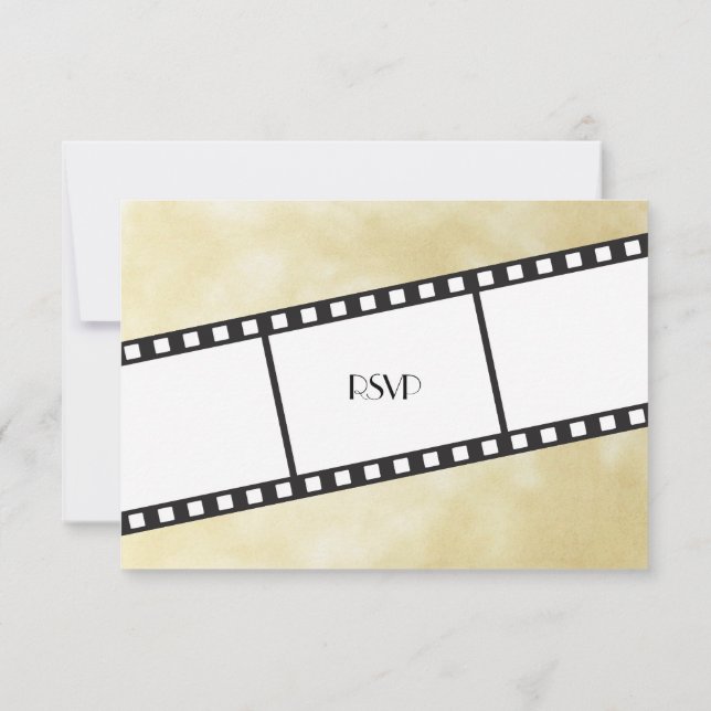 Invitation Réponse de RSVP de mariage de bande de film de cin (Dos)