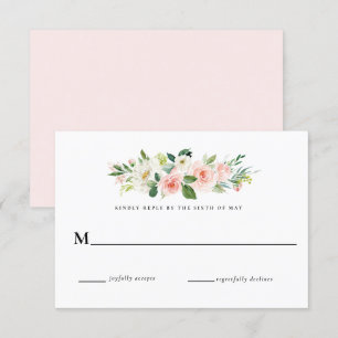 Invitation Réponse de RSVP de mariage floral rose rouge