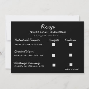 Invitation Réponse élégante manuscrite pour un mariage multi-