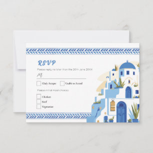 Invitation Réponse grecque du Mariage RSVP Santorini Grèce