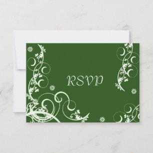 Invitation Réponse pour la réception de mariage Green Flouris