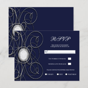 Invitation Réponse pour l'anniversaire de mariage Saphir Bleu