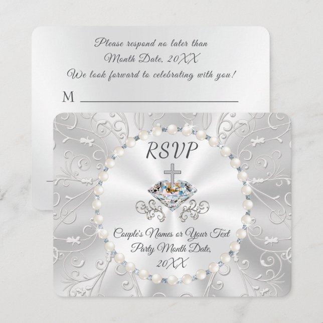 Invitation Réponse pour l'anniversaire ou le mariage avec cho (Devant / Derrière)