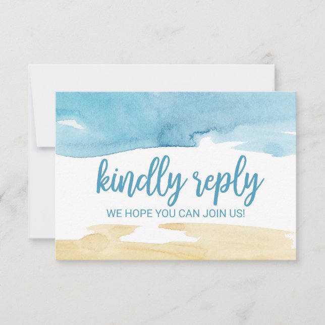 Invitation Réponse pour un mariage avec un thème Aquarelle Sa (Devant)