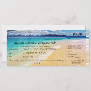 Invitation Réponse pour un mariage sur la plage