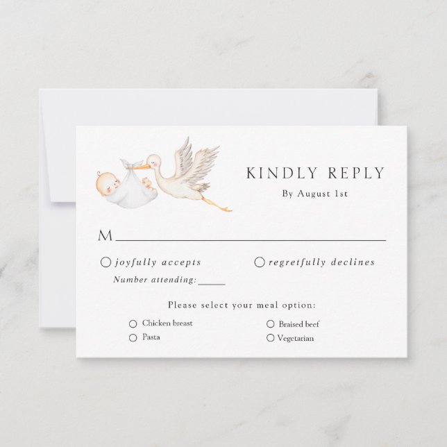 Invitation Réponse RSVP du Baby shower de stockage (Devant)