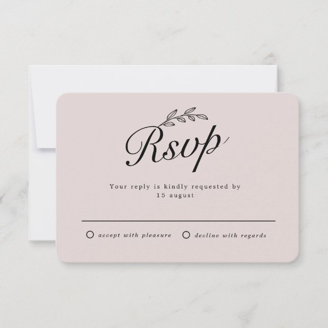 Invitation Réponse RSVP Manuscrit Botanique Feuille de Jardin (Devant)