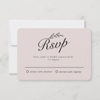 Invitation Réponse RSVP Manuscrit Botanique Feuille de Jardin