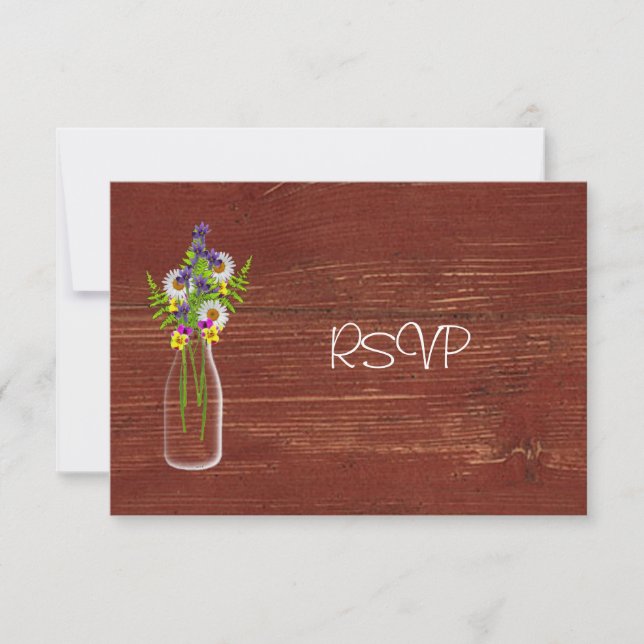 Invitation Réponse RSVP pour la réception de mariage avec un  (Devant)
