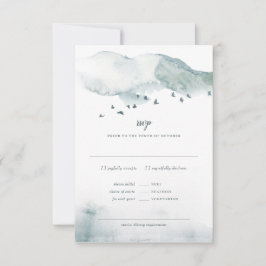 Invitation Réponse RSVP+REPAS pour le mariage Winter Mystère