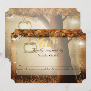 Invitation Réponse Vintage Rustique Arbre