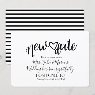 Invitation Report de date de mariage moderne Annulation